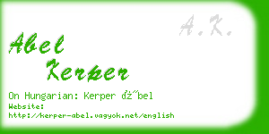 abel kerper business card